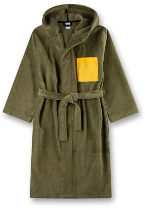 Sanetta Jungen-Bademantel khaki | Hochwertiger und kuscheliger Bademantel aus Frottee für Jungen.