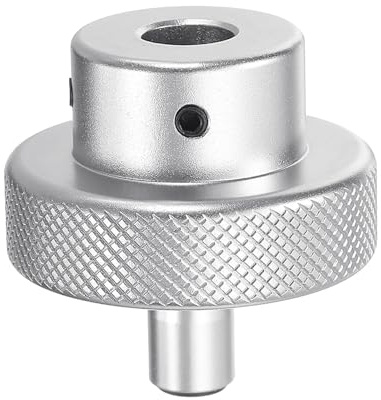 QUARKZMAN Aluminiumlegierung Handrad 40mm OD 10mm Bohrung Drehknauf Drehgriff Aluminium Fräsmaschine Handrad mit Schraubenschlüssel und 2 Stück Schrauben, Silberton