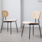 Ya-Home Chaise de Salle à Manger Lot de 2 Vintage Chaise Cuisine avec Dossier en Rotin, Pieds en Métal, Fauteuil de Dîner Moderne pour Cuisine, Blanc