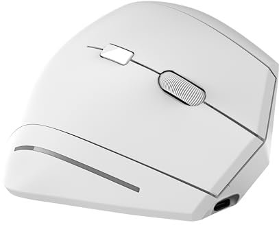 T'nB -Souris Ergonomique Verticale sans Fil Rechargeable, Inclinaison 53° pour Réduction des Douleurs au Poignet, Connexion Bluetooth & USB-A, Boutons Précédent/Suivant, Confort Idéal Usage - Blanc