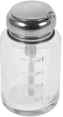 NOLITOY Pumpflasche Für Nagellackentferner Leerer Glasbehälter Mit Druckmechanismus Praktischer Flüssigkeitsspender Für Maniküre Und Reisen