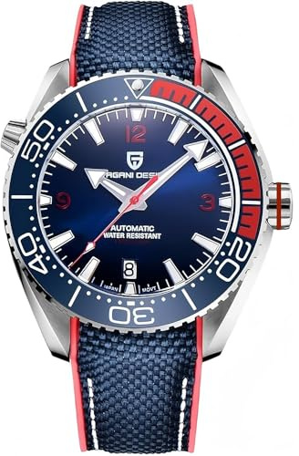 CADISEN Pagani Design Herren Automatik Mechanische Sport Taucheruhr NH35 Uhrwerk Keramiklünette Wasserdicht 100M PD-1679