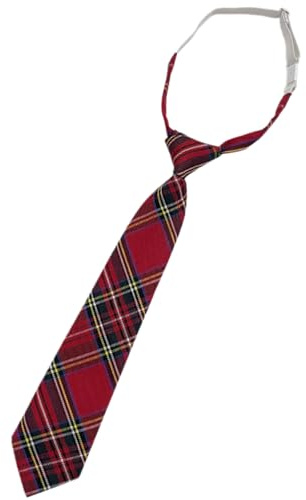 UEKPDM Red Neck Tie Scottish Tartan Neckties for Men Women Kids Traditional Red Check Tie Necktie with Plaid Stripes Scottish Style for Hen Wedding Party Costume Fancy Dress Stage