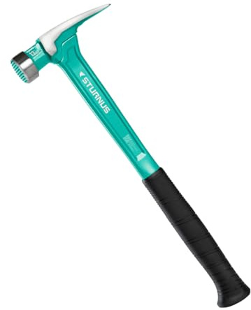 Sturnus Velocity Rip Klauenhammer, Türkis, 368 g, leichtes Aluminium und ergonomisch, Pro-Grade mit Anti-Vibrationsgriff (gefräster Kopf, langer Griff)