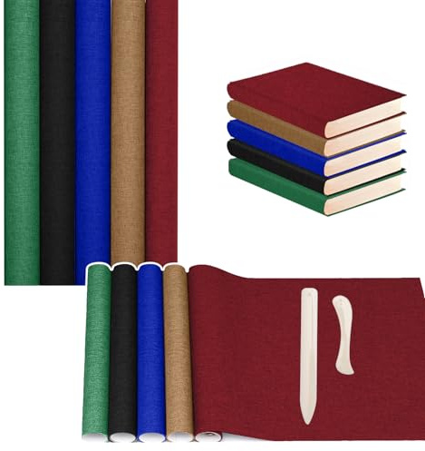 Buchstoff zum Binden von Büchern, 43,2 x 101,6 cm, 5 Farben, Unterseite: Oberflächenpapier für Erwachsene, DIY, Alben, Scrapbooking, Bastelbedarf