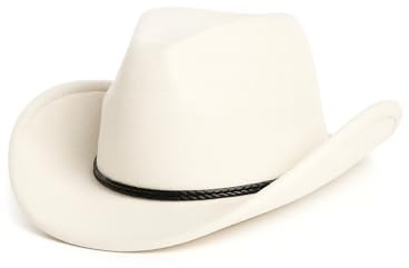 Zylioo M Western-Cowboyhut aus Filz,Fedora Hut mit breiter Krempe, Panamahut mit Gürtelschnalle für Herren Damen