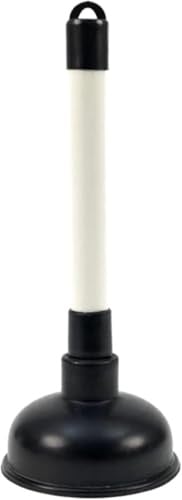 Sink Plunger Unblocker Heavy Duty Plastic Handle with Black Cup Sink Plunger Unblocker Cleaner Pump for Kitchen, Sink, Shower & Toilet, Floor Drains Black/White