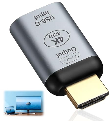 iwui Adaptateur USB C vers HDMI 4K 60Hz, Type C Femelle vers HDMI Mâle, Convertisseur Plug & Play pour Ordinateur Portable, Tablette et Smartphone