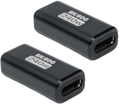 SEASJHBAY 2 Stück USB C Kupplung Buchse zu Buchse, USB C Female to Female Adapter Verlängerung 240W 80Gbps 8K kompatibel mit USB4 Thunderbolt 5/4/3 für Laptop Monitor Dockingstation Tablet