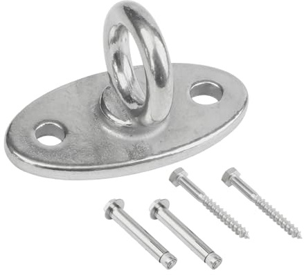 Stainless Steel Swing Hook Attachment, Heavy Duty Hanging Chair Suspension Screw for Wooden Beams and Concrete Ceilings, Silver 1 Set
