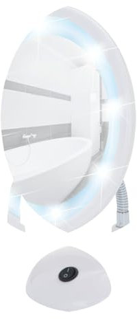 WENKO Miroir cosmétique Del à Poser Style, Blanc - Miroir sur Pied, Plastique, 17.5 x 28 x 12 cm, Blanc