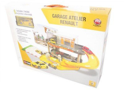 Bburago - 30038 - Véhicule Miniature - Garage - Renault + 1 Mégane - Echelle 1/43