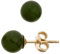 Jobo Damen Ohrstecker Kugel 333 Gold Gelbgold 2 Jade Steine grün Ohrringe Goldohrstecker