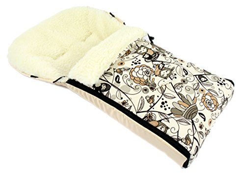 BAMBINIWELT universaler Winterfußsack (90cm oder 108cm), auch geeignet für Babyschale, Kinderwagen, Buggy, aus Wolle im Eulendesign (108cm, $3)