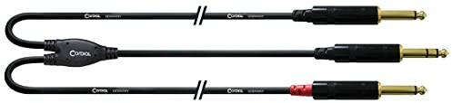 CORDIAL CABLES Audiokabel Klinke Stereo - 2 Klinke Mono lang 1,5 m BRETELLE Essentials Jack-Kabel