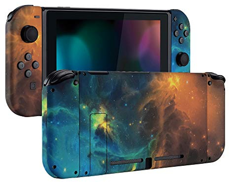 eXtremeRate Carcasa con Botones para Nintendo Switch - Funda Protectora de Reemplazo para Joycons y Consola, Shell Placa con Teclas para Nintendo Switch Accesorios (Universo)