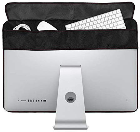 MIMEI Monitor Staubschutz, Vliesstoff, antistatisch, PC-Computer-Monitor-Gehäuse, Bildschirmschutz, LED/LCD/HD-Panel, kompatibel mit iMac für 53,3 cm / 27 Schwarz schwarz 21 inch