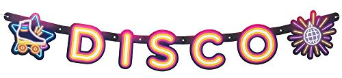Boland 00755 - Buchstabengirlande Disco, Länge 120 cm, Disco Fever, Hängedekoration, 70er Jahre, Mottoparty, Karneval