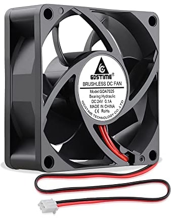GDSTIME 24V 70mm Computer Fan 70mm x 25mm PC Cooling Fan 7CM Case Cooler 3000 RPM Brushless DC 24V Axial Fans For Router DVR Projector Amplifier Ventilation Exhaust Replacement