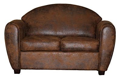 Meubletmoi Sofa Club 2-Sitzer bequem braun antik – Vintage Klassisch – Cuba