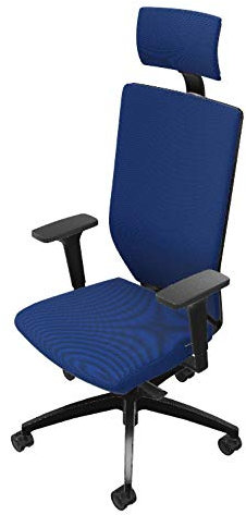 Dauphin Stilo Bürodrehstuhl Mesh Comfort (Blau, mit Nackenstütze)