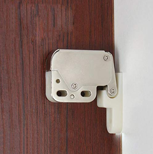 WANLIAN(Lot de 4) Système de pression automatique à ressort Push-In Touch Lock Mini Tip Latch Serrure de sécurité pour meubles de porte d'armoire
