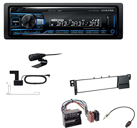 Alpine UTE-204DAB 1 DIN Autoradio DAB+ Bluetooth USB AUX-IN passend für BMW 3er 2001-2005 schwarz