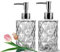 Distributeur Savon Verre Lot de 2, Flacon Pompe en Verre 330ml, Distributeur Liquide Vaisselle Cuisine, Distributeurs de Savon et de Lotion, Salle de Bain pour Lotion Gel Douche, Liquide, shampoing