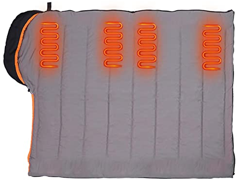 NICERAM Schlafsack | Schlafsack Outdoor | USB Aufladbarer Beheizter Winterschlafsack | Schlafsack Mit Batterie Oder C-Stromversorgung Für Wandern Und Camping