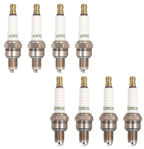 TORCH 8 stk A7RTC Zündkerze Ersetzen für NGK 4549 Zündkerze CR7HSA 4629/C7HSA, für 4008/U22FSR-U 5383/IUF22, für UR3AS Zündkerze, für Z9Y Copper Plus Zündkerze 808, OEM