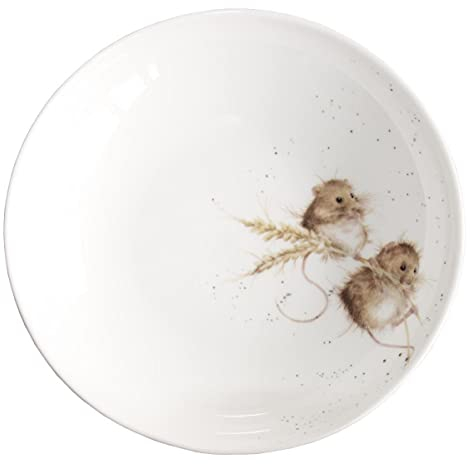 Wrendale Designs Porzellan Pasta- & Suppenteller Maus ca 22cm D Royal Worcester tiefer Suppen-Teller mit Natur Motiven von der britischen Künstlerin Hannah Dale zum Essen servieren & als Geschenk