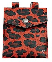 phonecover lover Tasche für Handykette Universal zum Umhängen - Kompatibel mit jedem Handy und Smartphone, Tasche für Handy-Kette, Tasche für Hülle mit Kordel, Tasche für Handyband (Leopard orange)
