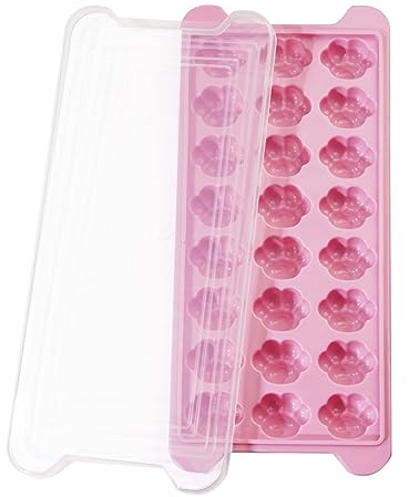 XPEX Eiswürfelbehälter Mit Deckel, Katzenpfote Eiswürfelform, Silikon Eiswürfelform Mit Deckel, Stapelbar, Gesunde Form Für Babybrei Cocktail Whiskey