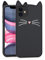Mouzor Cute iPhone 11 Case, Black Whisker Cat Ears Funny Animals 3D Cartoon Fashion Soft Silicone Shockproof Cases Cover Skin for Girls Kids Women Children
