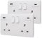 2 Gang 13amp Double Switched Socket USB C and A Charging, UK Plug Wall Outlet Pack of 2 USBW4AC