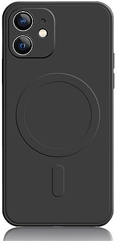 Mixroom - Custodia Cover per iPhone 12 Mini in TPU Silicone Morbido Compatibile con MagSafe Accessori con Cerchio Magnetico Integrato Nero