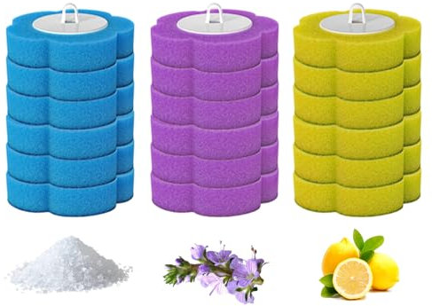 Recambio Escobilla Baño, 18 Piezas, Cabezal Repuesto Desechable, Esponjas para Limpieza de Inodoro, Varita de Baño