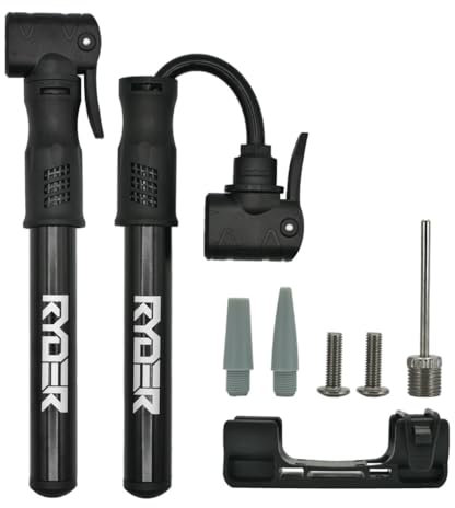 Bike Pump Mini Bicycle Pump with Presta and Shrader Valves Aluminium Alloy Bike Air Pump Universal Hand Pump for Footballs Inflatables and Bicycles