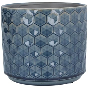 Gisela Graham Cache-pot en nid d'abeille bleu marine � Taille M