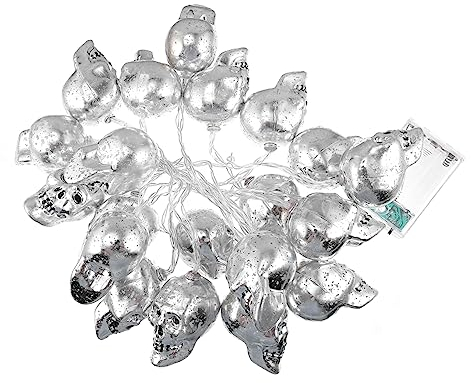 Alipis 1satz Skull Design Lichterkette Für Halloween Warmweiße Lampen Deko Für Partys Innen Und Außenbereiche Ohne Batterie Für Stimmungsvolle Atmosphäre