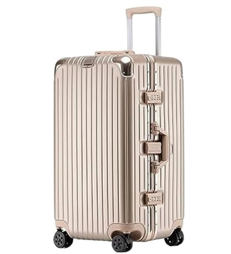 Koffer Reisekoffer Trolley Handgepäck-Hartschale Mit Aluminiumrahmen, Spinner-Räder Verriegeln Koffer, Aufgegebenes Gepäck Boardcase Handgepäck (Color : A, Size : 28in)