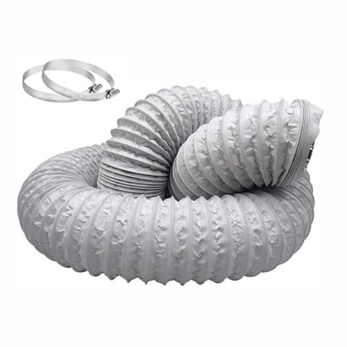 Tubo flessibile per aria di scarico in PVC, tubo flessibile per aria di scarico in alluminio tubo flessibile per condotte d'aria isolamento termico insonorizzato (ø 250mm/6m,White)