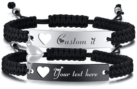 Partnerarmbänder Pärchen Armband mit Gravur – Personalisierte Geschenke für Paare Freundschaftsarmband Magnetische Partner Armbänder mit Namen Liebesarmband für Geburtstage Jahrestage Weihnachten