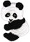 Panda Bär Aufnäher zum aufbügeln oder aufnähen Bügelbild Aufbügler für Kleidung gestickter Bügelpatch Applikation Patch Größe 4,7 x 7,4 cm
