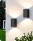 EDISHINE 2 Stück Wandleuchte Innen/Aussen, Aluminium Wandlampe, IP44 wasserdicht und rostbeständig, GU10-Sockel, Up-Down Wandbeleuchtung für Schlafzimmer, Terrasse, ohne Leuchtmittel, Schwarz