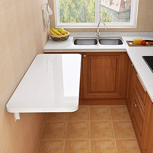 WWERTYY ZEDARO Mesa abatible de Pared para el hogar, Color Blanco, para Ordenador, Ahorra Espacio, Varios tamaños, Opcional