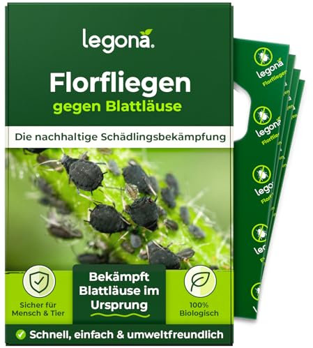 Legona Florfliegenlarven gegen Blattläuse & Thripse - 2 Träger à 2 Lieferungen - Effektiv Schmierläuse & Wollläuse bekämpfen Biologische Alternative
