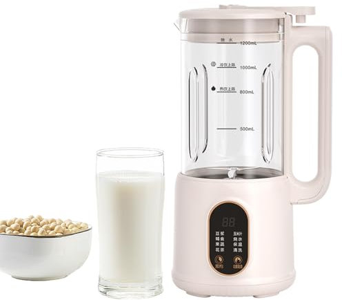 Automatic Nut Milk Maker – 1200ml Soy Milk and Plant-Based Milk Machine, Dairy-Free Beverages with 12-Hour Timer, Boil Water, and Self-Cleaning Function