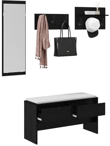 vidaXL Flurmöbel-Set 4 STK. Schwarz Eichen-Optik 90 x 31 x 46,5 cm