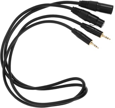 Tofficu 2pcs Right Angle Trs to Xlr Audio Cable for Microphones Synthesizers Copper Wire Sound Transmission Suitable for Tight Spaces Live Performance Recording